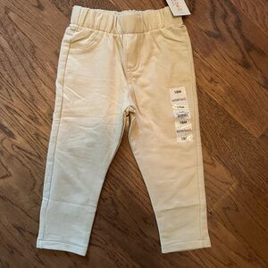 NWT Girl’s Garanimals Terry Jeggings; Light Khaki; Size 18 months